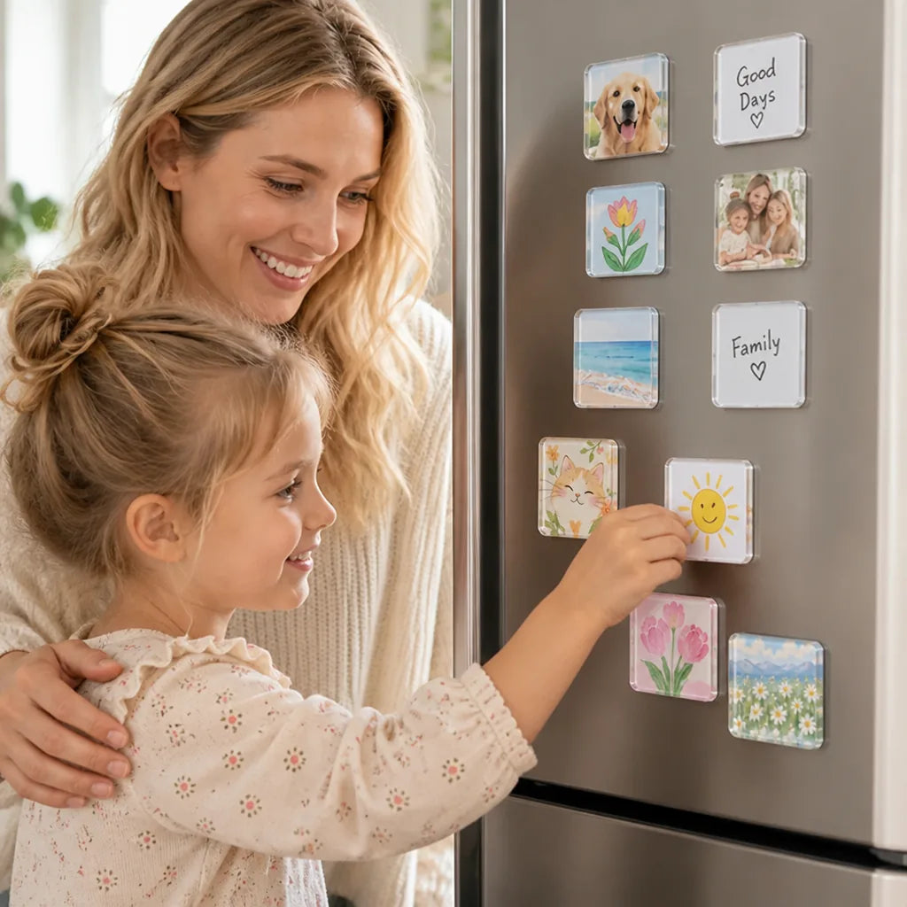 Customizable Acrylic Kids Fridge Magnet Set