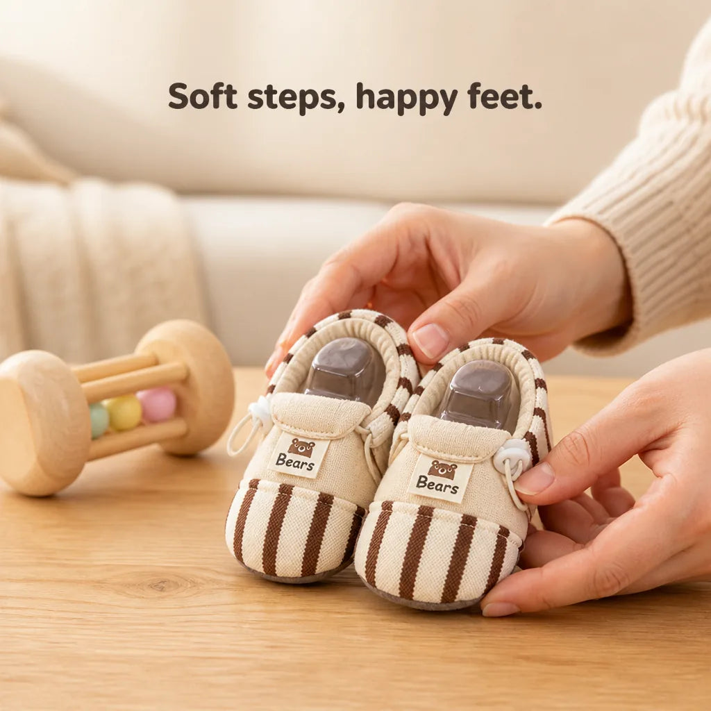 Baby Shoes Cotton Lined Anti-Slip Flexible Sole