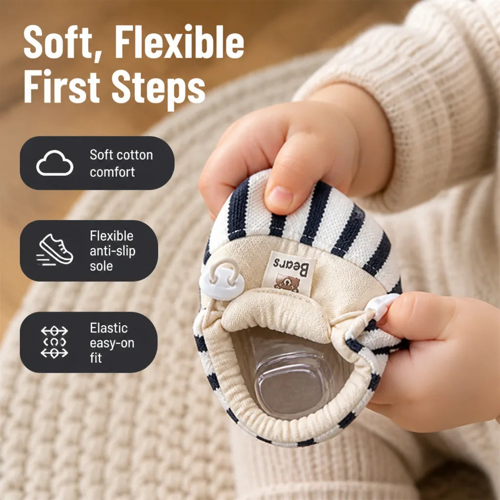 Baby Shoes Cotton Lined Anti-Slip Flexible Sole