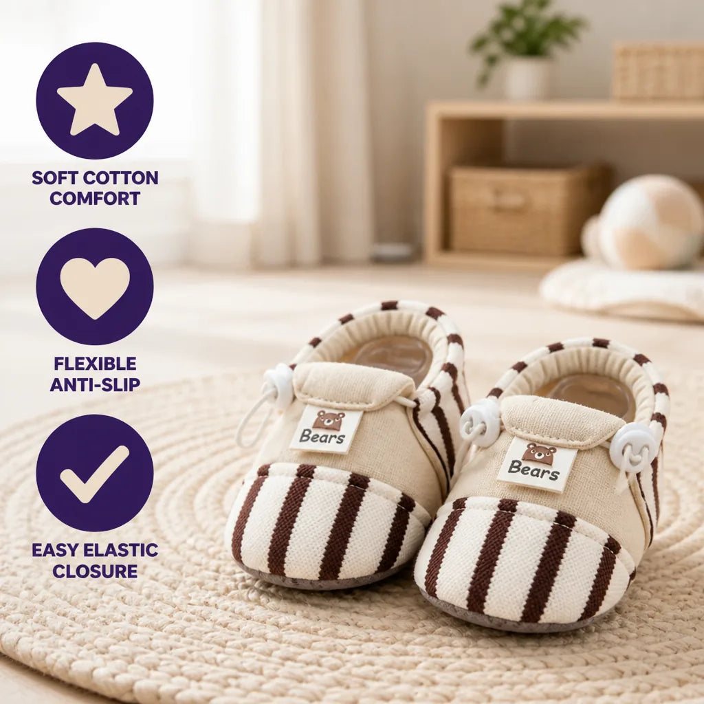 Baby Shoes Cotton Lined Anti-Slip Flexible Sole