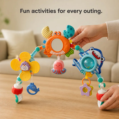 Baby Stroller Activity Arch Adjustable Foldable Musical Toys