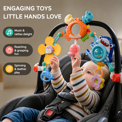 Baby Stroller Activity Arch Adjustable Foldable Musical Toys