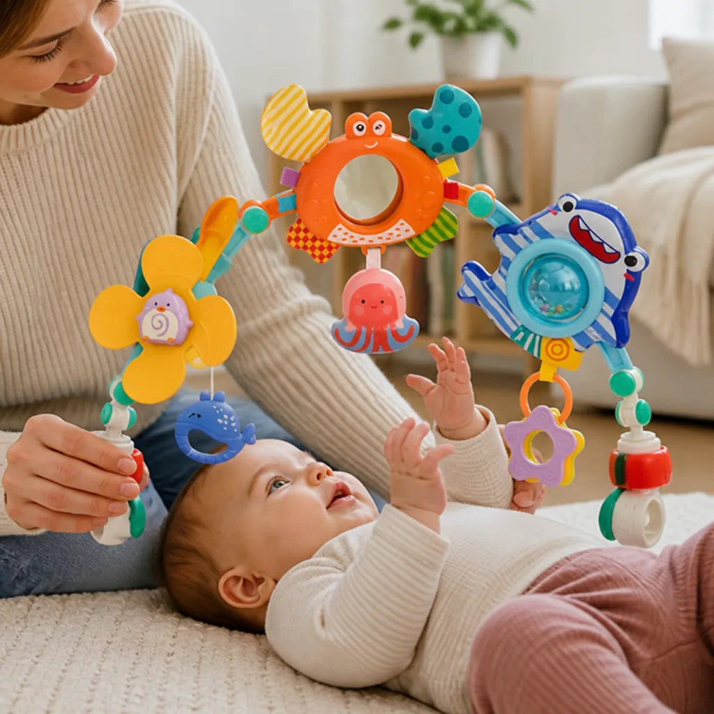 Baby Stroller Activity Arch Adjustable Foldable Musical Toys