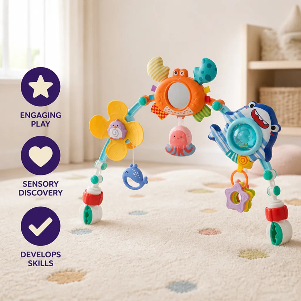 Baby Stroller Activity Arch Adjustable Foldable Musical Toys