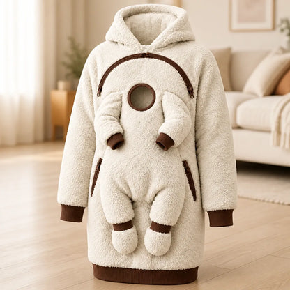 Babywearing Hoodie Teddy Fleece Roomy Front Panel Zipper Pockets