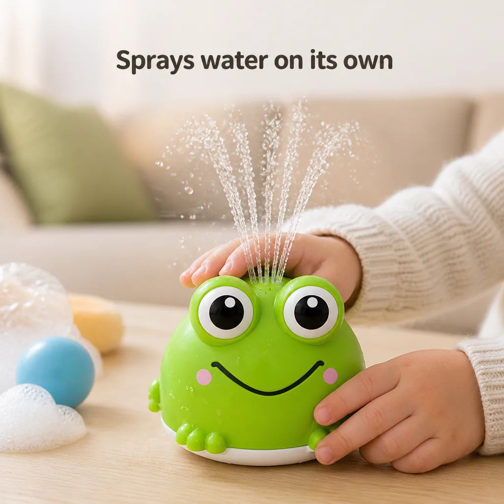 Bath Toy Automatic Water-Sensor Spray Light-Up Frog