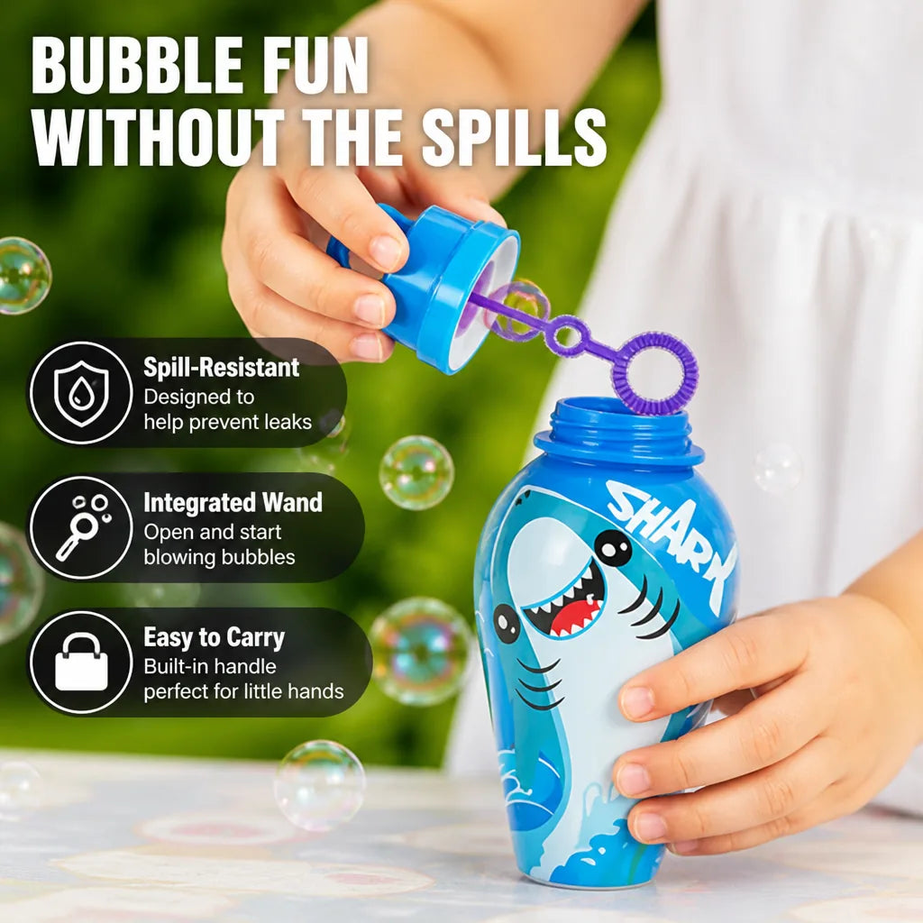 Bubble Blower Toy Spill-Resistant With Integrated Wand