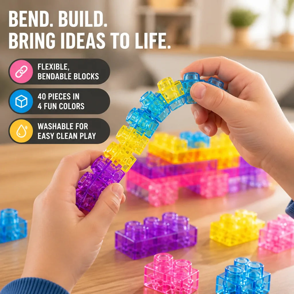 Building Blocks Flexible Colorful Set of 40