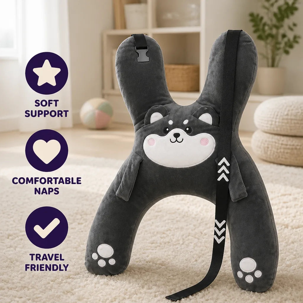 Car Seat Head Support Pillow Plush Padded Lightweight