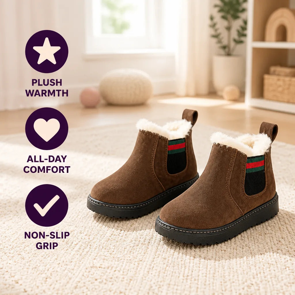 Children’s Winter Boots Plush Lined Waterproof Non-Slip Sole