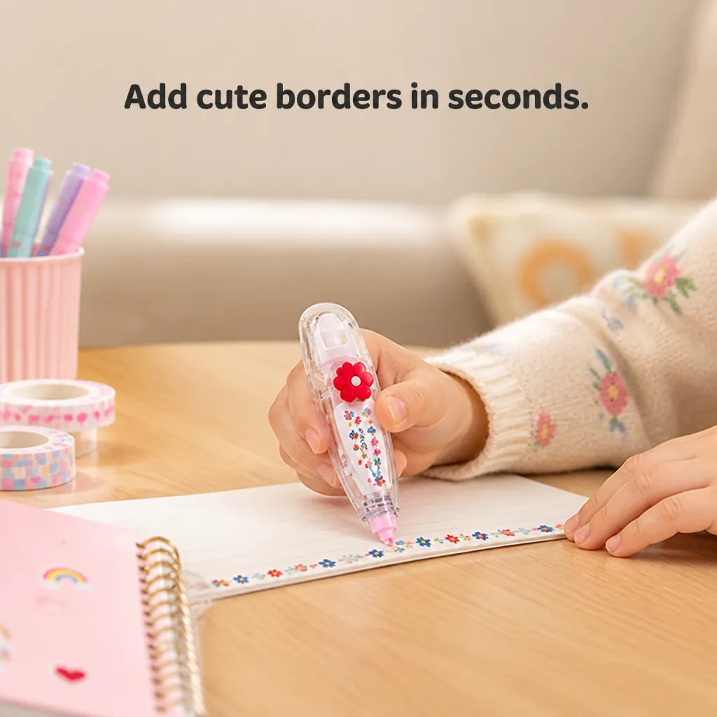 Decorative Tape Dispenser Compact Patterned Washi-Style Tape