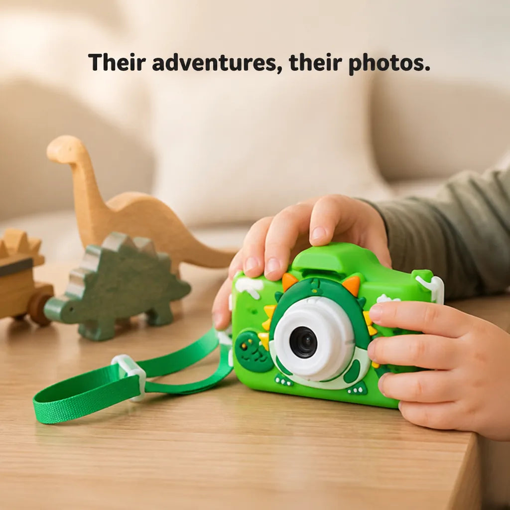 Kids Digital Camera Dual Cameras 1080p Video Dinosaur Cover