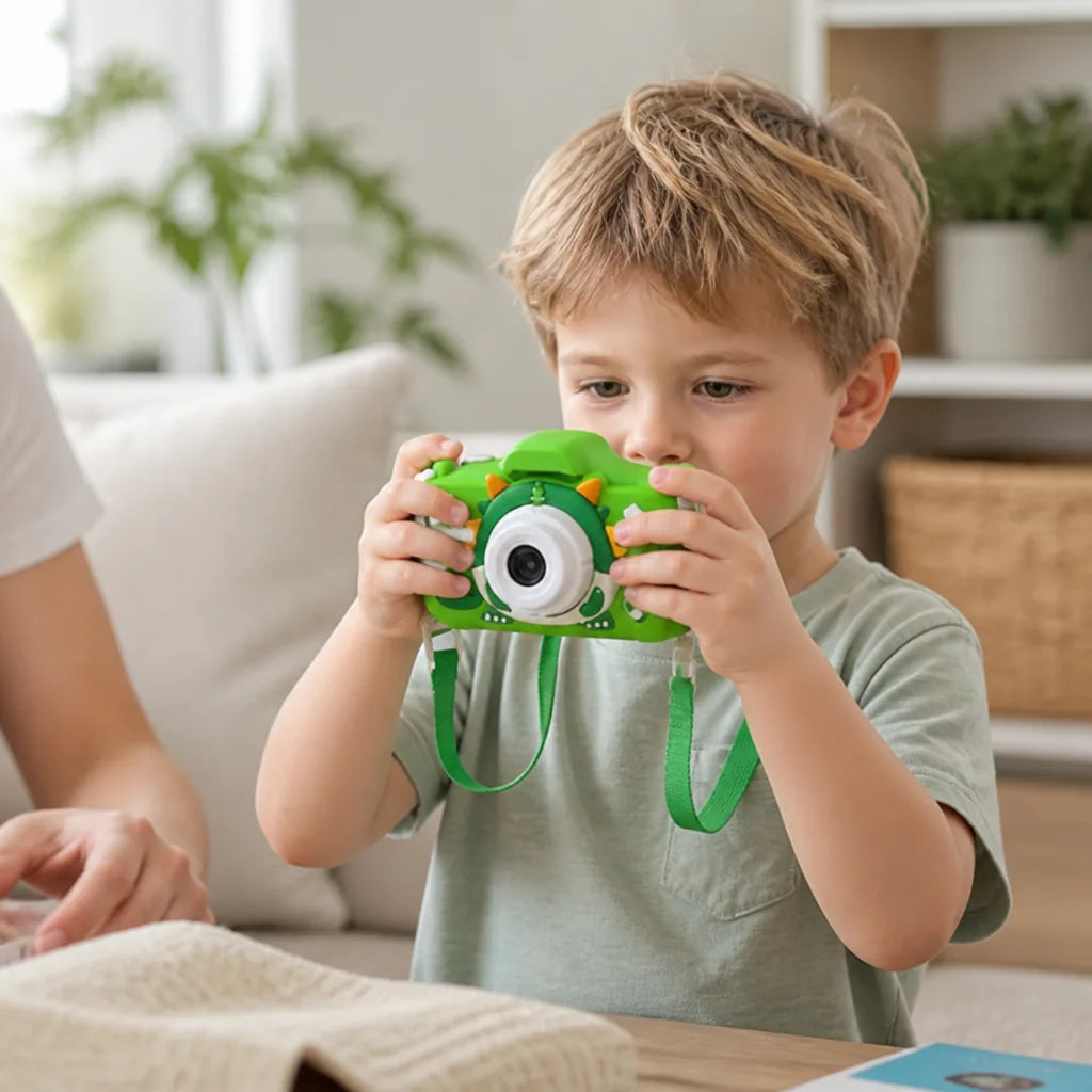Kids Digital Camera Dual Cameras 1080p Video Dinosaur Cover