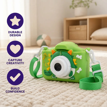 Kids Digital Camera Dual Cameras 1080p Video Dinosaur Cover