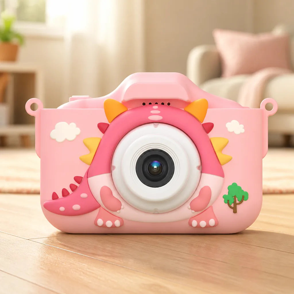 Kids Digital Camera Dual Cameras 1080p Video Dinosaur Cover