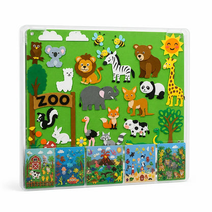 Kids Portable Wall-Hanging Interactive Sticker Activity Felt Play Board (75 x 103 cm)