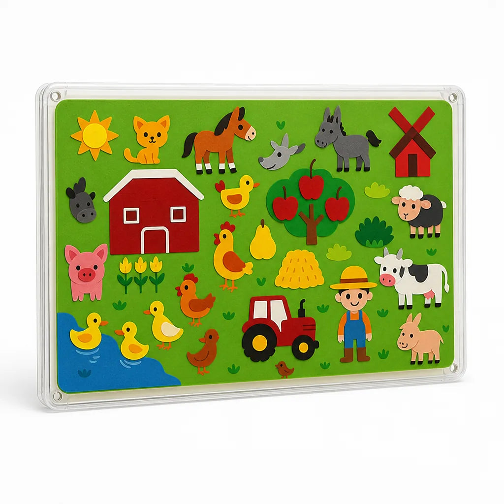 Kids Portable Wall-Hanging Interactive Sticker Activity Felt Play Board (75 x 103 cm)
