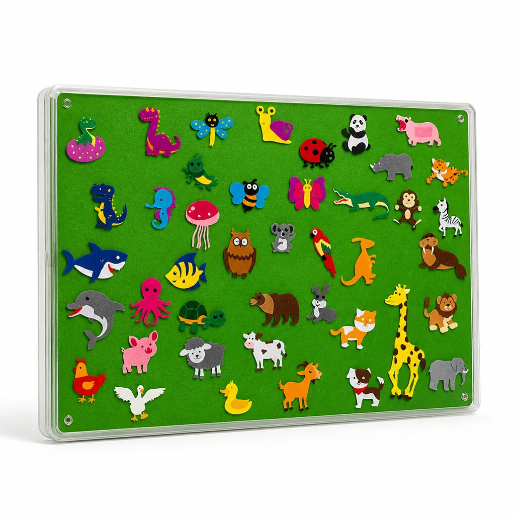 Kids Portable Wall-Hanging Interactive Sticker Activity Felt Play Board (75 x 103 cm)
