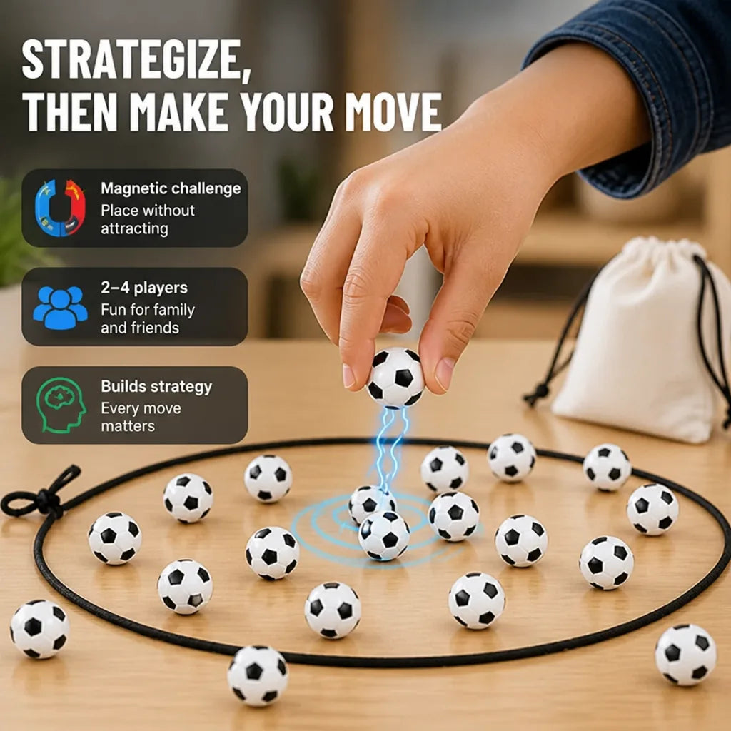 Magnetic Football Game Strategic 20-Piece Set With Storage Bag