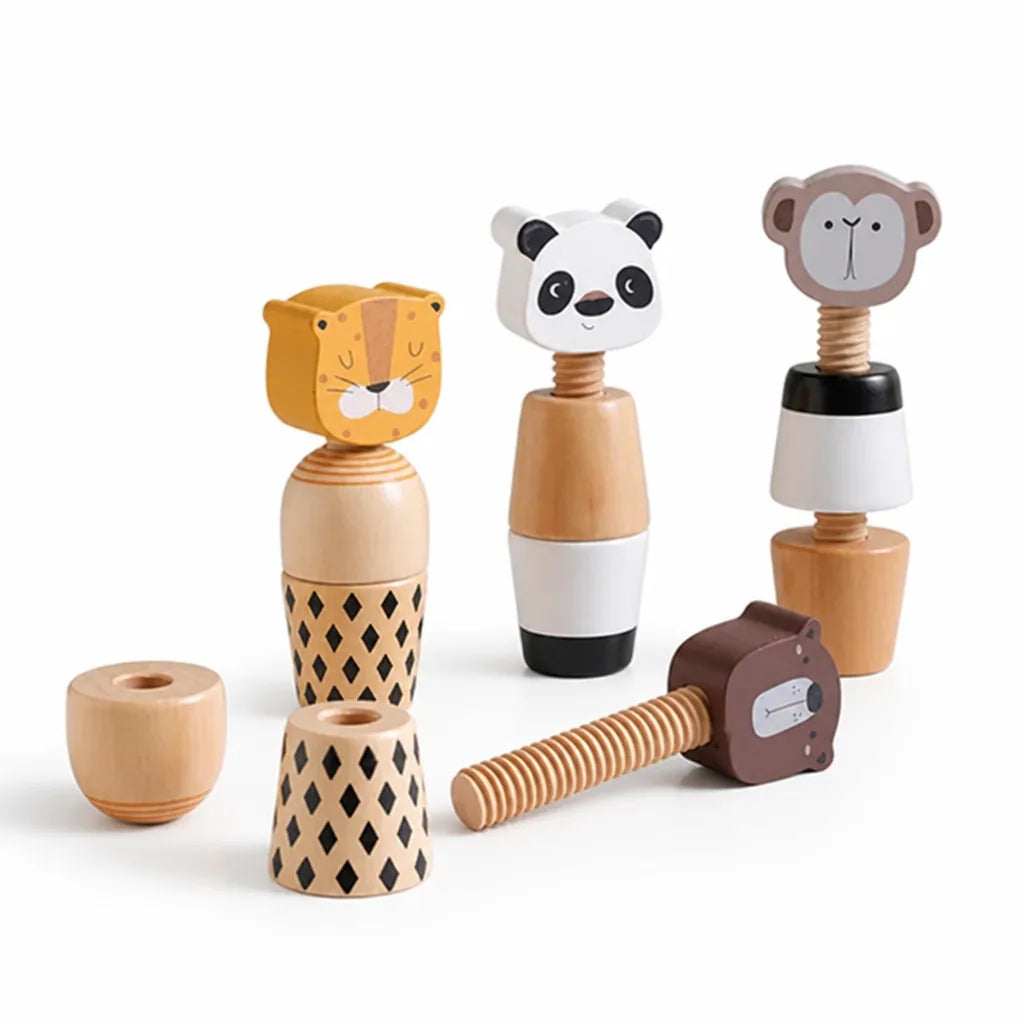 Montessori-Inspired Wooden Animal Stacking Toy (Stackable Figures for Toddlers)