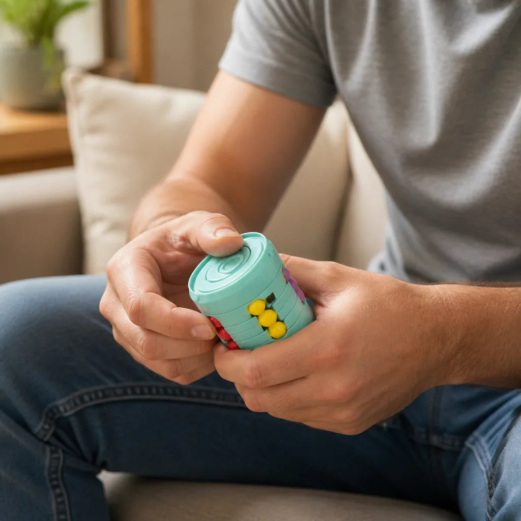 Portable Stress-Relief Spinning Puzzle Fidget Cube