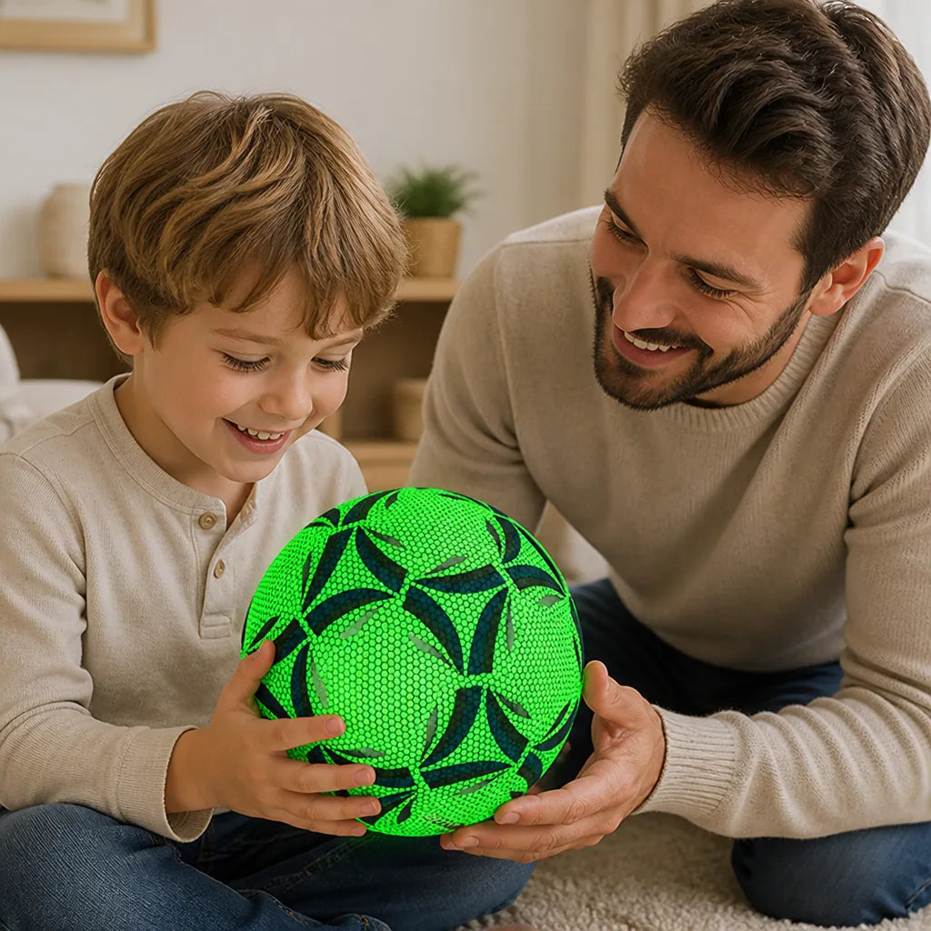 Soccer Ball Glow-In-The-Dark Size 5 Fluorescent PU Leather