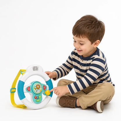Steering Wheel Toy Interactive Lights & Sounds Pram Attachment