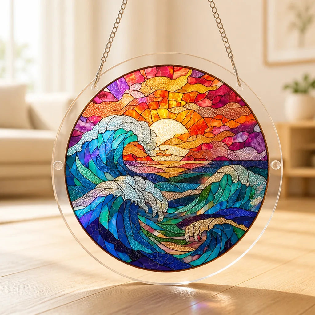 Suncatcher Puzzle Translucent Acrylic Hanging Window Decor