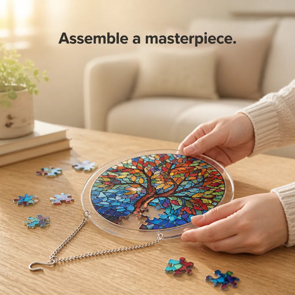 Suncatcher Puzzle Translucent Acrylic Hanging Window Decor