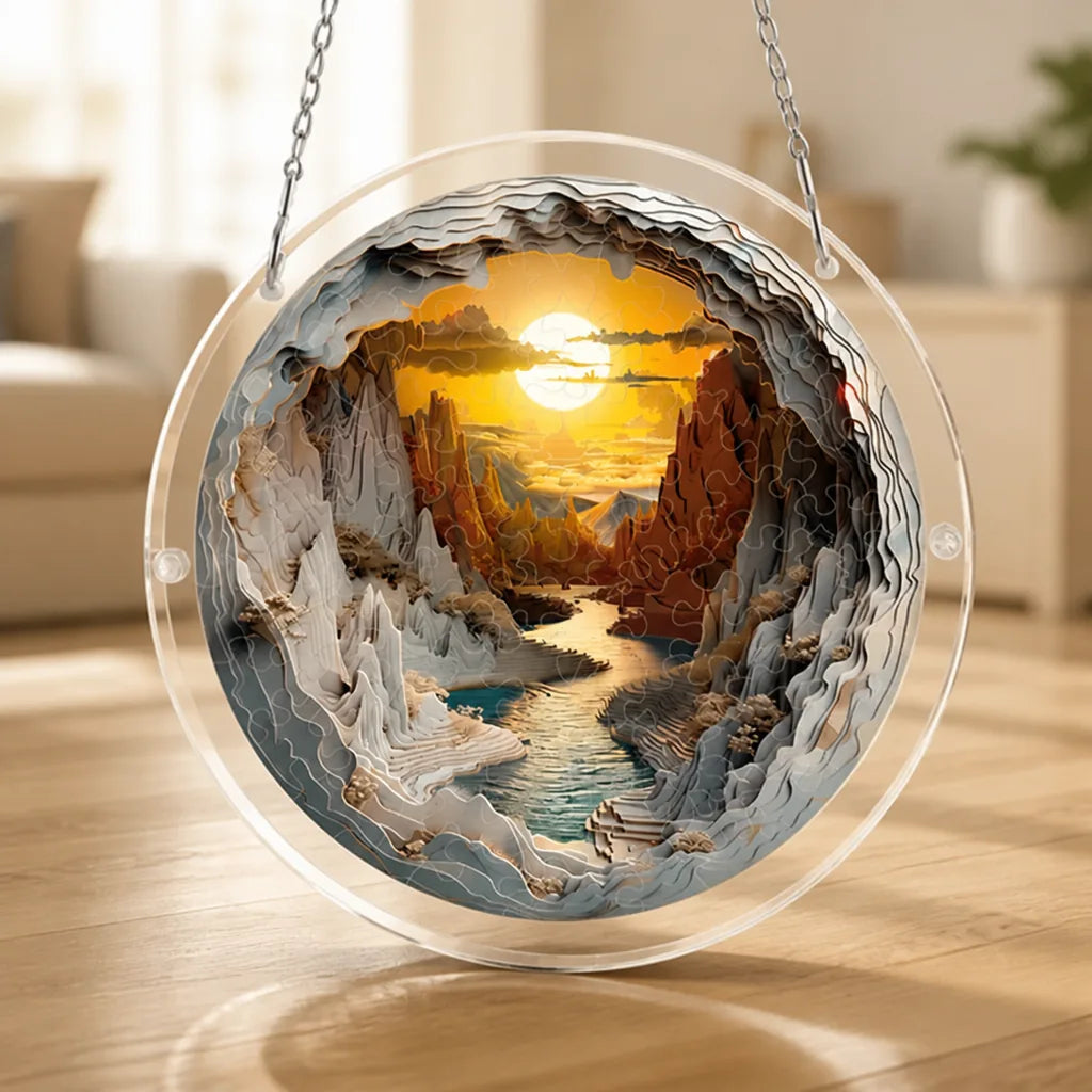 Suncatcher Puzzle Translucent Acrylic Hanging Window Decor