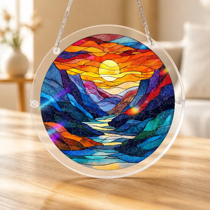 Suncatcher Puzzle Translucent Acrylic Hanging Window Decor