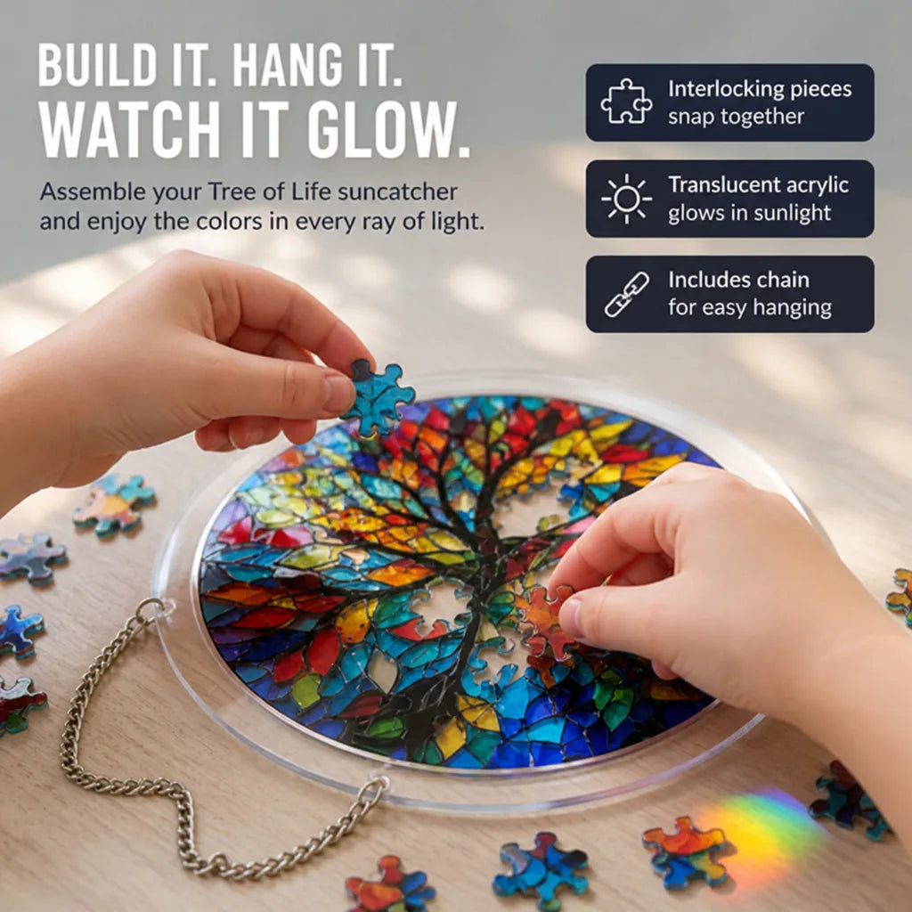 Suncatcher Puzzle Translucent Acrylic Hanging Window Decor