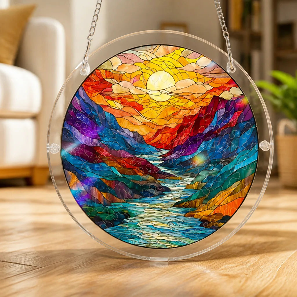 Suncatcher Puzzle Translucent Acrylic Hanging Window Decor