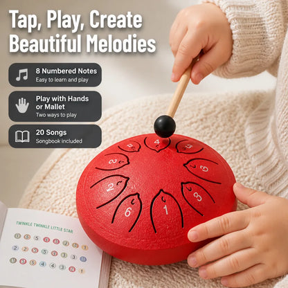 Tongue Drum 8-Note Compact With Mallet & Songbook