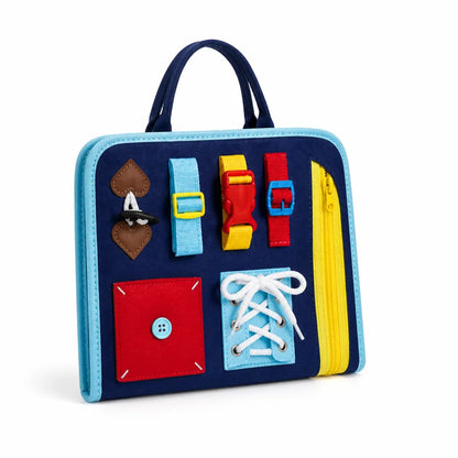 Travel-Friendly Toddler Busy Board With Zippers, Buckles & Laces (7-in-1)