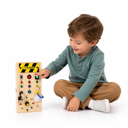 Wooden Activity Board Lights Switches & Gears
