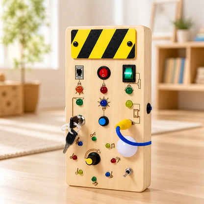 Wooden Activity Board Lights Switches & Gears