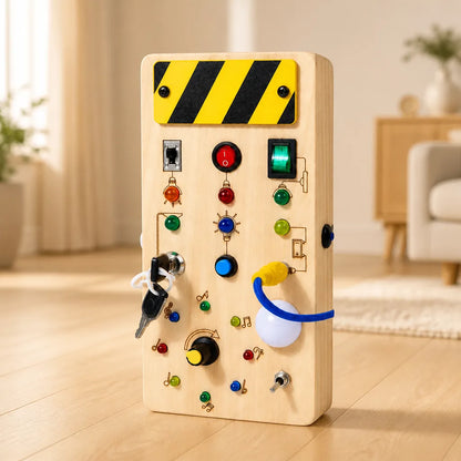 Wooden Activity Board Lights Switches & Gears